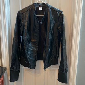 Black Faux Leather Jacket- Dance Costume- Size Large Adult